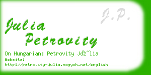 julia petrovity business card